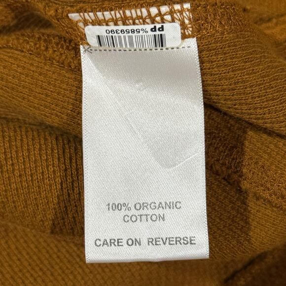 Billy Reid Men's XL Thermal Crewneck Henley Sweater Golden Brown Organic Cotton - Picture 7 of 9